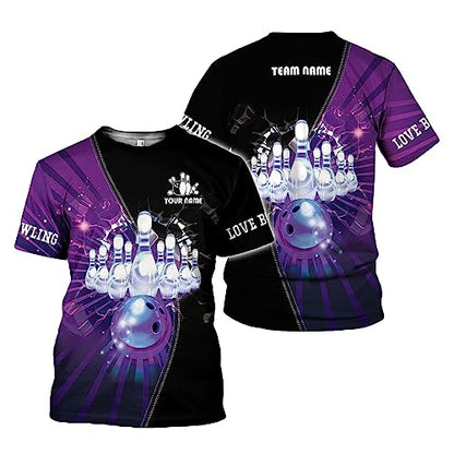 Rivelus Personalized Name Bowling Shirts for Men and Women 3D, Bowling Shirts for Team Bowling, Bowling Shirts Gift - color: Blm25