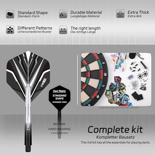 CyeeLife 180 Piece Darts Custom Fit Pack Set, Includes Flights, Shafts, Rubber O-Rings, Flight Protecter and Accessories - color: Gradient Shafts