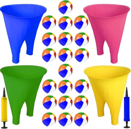 Granny Pants Yard Game Giant Oversized Granny Pants Outdoor Game Funny Pants Set with Bouncy Balls & Pump for Family Adult Kids Reunion OutdoorParty Field Game - color: Yellow+Green+Blue+Pink