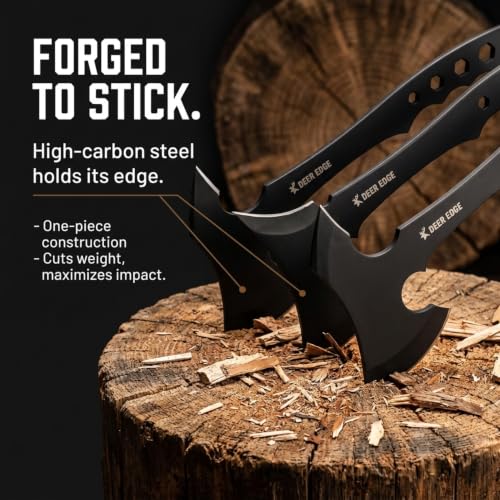Throwing Axe Set, 6 Pack 11.5" Throwing Axes & Tomahawks for Men - Axe Throwing Game, Target Practice & Competition, Full Tang Black Hatchets with Nylon Sheath - style: Blank Black