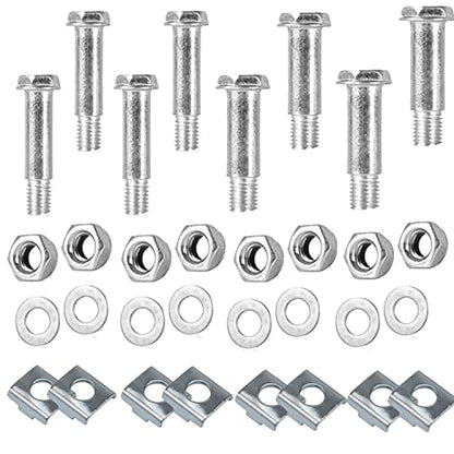8 Set Children's Bicycle Training Wheels Mounting Screw Kit (Shoulder Bolts+Washers+Vertical Brackets+Locking Nuts) M8+M9 Screws Universal for Kids Bike Auxiliary Wheel Stabiliser Support