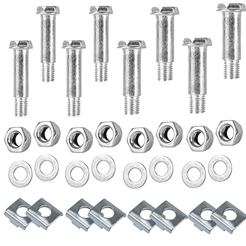 8 Set Children's Bicycle Training Wheels Mounting Screw Kit (Shoulder Bolts+Washers+Vertical Brackets+Locking Nuts) M8+M9 Screws Universal for Kids Bike Auxiliary Wheel Stabiliser Support