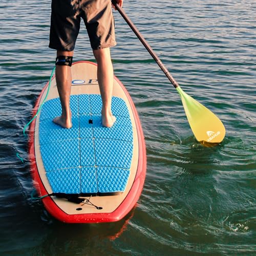 Abahub Carbon Fiber SUP Paddles, 1 x 3 Section Adjustable 67" - 86" Carbon Fiber Shaft, Lightweight Stand-up Paddle Oars for Paddleboards, with a Carrying Bag - color: Gradient Yellow Print