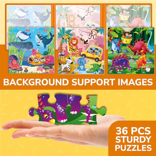 QUOKKA Magnetic Puzzles for Kids Ages 4-6 – 36 Pieces Sudoku Toddler Puzzles Ages 2-4 – Travel Games for Kids 3-5 – Animal Jungle Sea Toddler Travel Toys – Car Airplane Road Trip Games for Boys&Girls - style: 2. JUNGLE 36 PCS