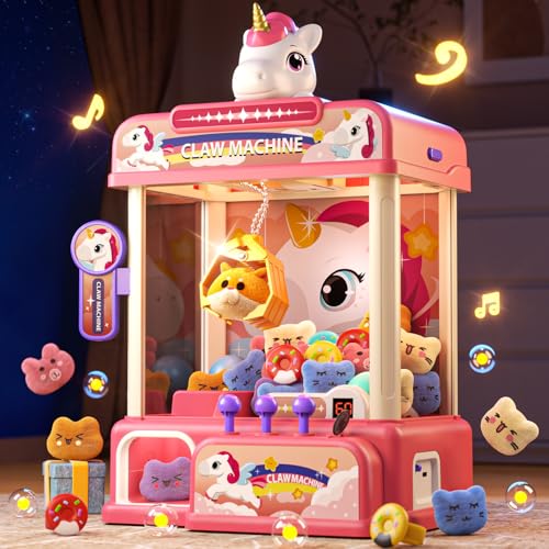 Eohemeral Large Unicarns Claw Machine for Kids, No Assembly Required - Vending Machine with Volume Control & Music, Toy Prize Dispenser - Birthday Gift for Boys & Girls Age 3 4 5 6 8 - style: Unicarns
