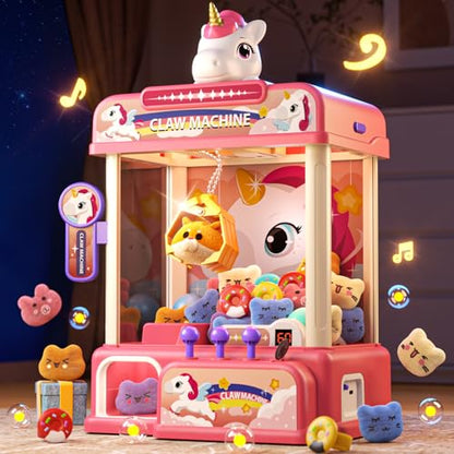 Eohemeral Large Unicarns Claw Machine for Kids, No Assembly Required - Vending Machine with Volume Control & Music, Toy Prize Dispenser - Birthday Gift for Boys & Girls Age 3 4 5 6 8 - style: Unicarns