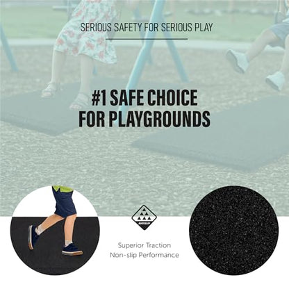 Playsafer Heavy Duty Commercial Grade Rubber Playground Safety Mat - Playground Protection Mat for Swings and Slides - 54" Long X 32" Wide x 2" Thick (Red) - color: Red