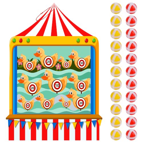 Carnival Games for Kids - Dart Board with 10 Sticky Balls Felt Carnival Theme Party Decorations for Indoor Outdoor Activities Circus Birthday Party Decoration Supply Set - size: 23.6 x 17.5"