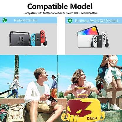 Flyekist Carrying Storage Case for Nintendo Switch/Switch OLED Model, Portable Travel Messenger Bag Soft Lining 18Games for Pro Controller and Switch Accessories