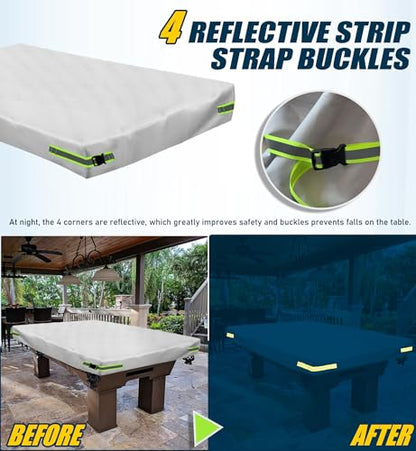 Pool Table Cover - Billiard Table Cover, 600D Waterproof Covers for Billiard Pool Table, Heavy Duty Scratched-Free UV Protection Snooker Furniture Table Cover - color: Grey, size: 7ft