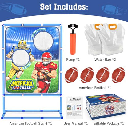 2 Pack of Kids Bow and Arrow Set, Football Toss Game with 4 Inflatable Balls