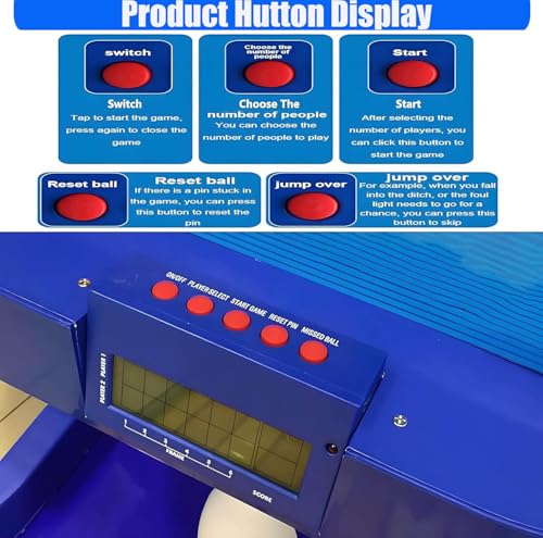 Indoor Bowling Alley Game for Kids & Adults - Electronic Bowling Ball Console with Automatic Reset, LED Scoreboard & Realistic Sound Effects - Family Fun Sports Game, 2m Long