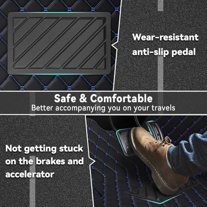 Car Floor Mats Fit for Dodge Dart 2013-2016 All Weather Durability Leather Car Floor Mats, Skidproof Pedal, Waterproof, Wear-reistant(Black Blue) - color: Black Blue