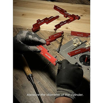 Router Setup Blocks Woodworking 7pcs Aluminum Precision Router Table Set Up Bars for Woodworking & Routers Setup Bars Woodworking Setup Thickness, Depth Height Angle Drill Diameter (Red)
