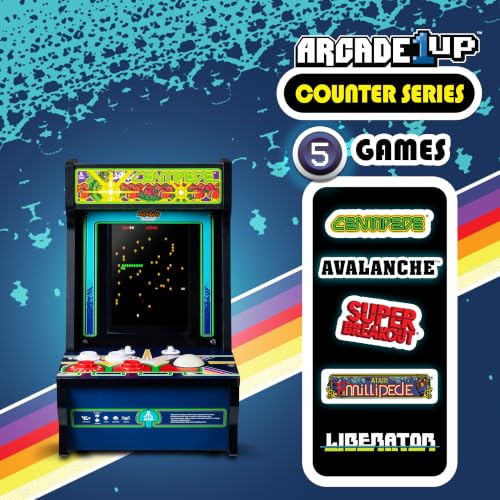 Arcade Classics - Atari Centipede Counter Series Game Machine, 5 Games, 8" Liquid Crystal Screen - Mini Cabinet, Portable Gaming, Retro, Countertop Console, Basement Decoration, Man Cave - style: Centipede Counter Series