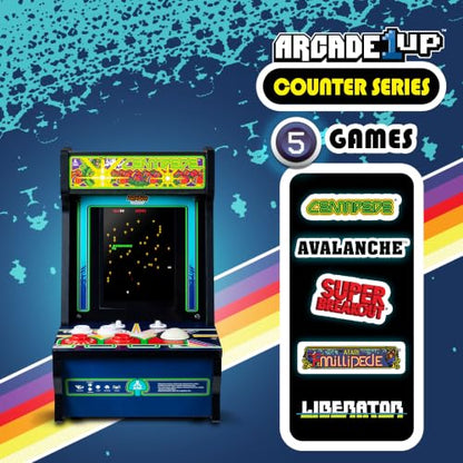 Arcade Classics - Atari Centipede Counter Series Game Machine, 5 Games, 8" Liquid Crystal Screen - Mini Cabinet, Portable Gaming, Retro, Countertop Console, Basement Decoration, Man Cave - style: Centipede Counter Series