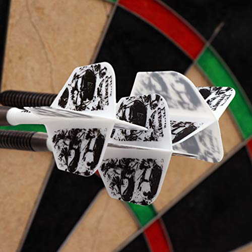 CUESOUL 3 Sets Integrated Dart Shaft and Flights,Dart Shaft Length 21mm/28mm/33mm - color: Shaft Length 21mm+28mm+33mm-Big Wing Shape-Green Skull