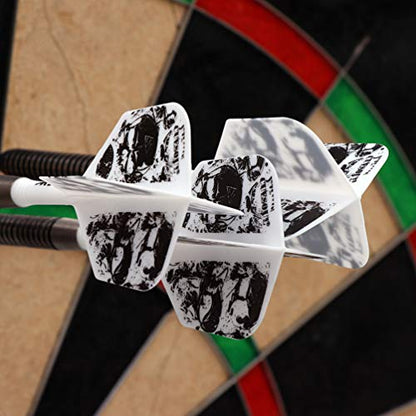 CUESOUL 3 Sets Integrated Dart Shaft and Flights,Dart Shaft Length 21mm/28mm/33mm - color: Shaft Length 21mm+28mm+33mm-Big Wing Shape-Green Skull