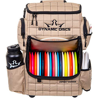 Dynamic Discs Combat Ranger Disc Golf Backpack | Large Bag w/Putter Pouch | 20+ Discs Capacity | Disc Golf Accessories - color: Sandstone