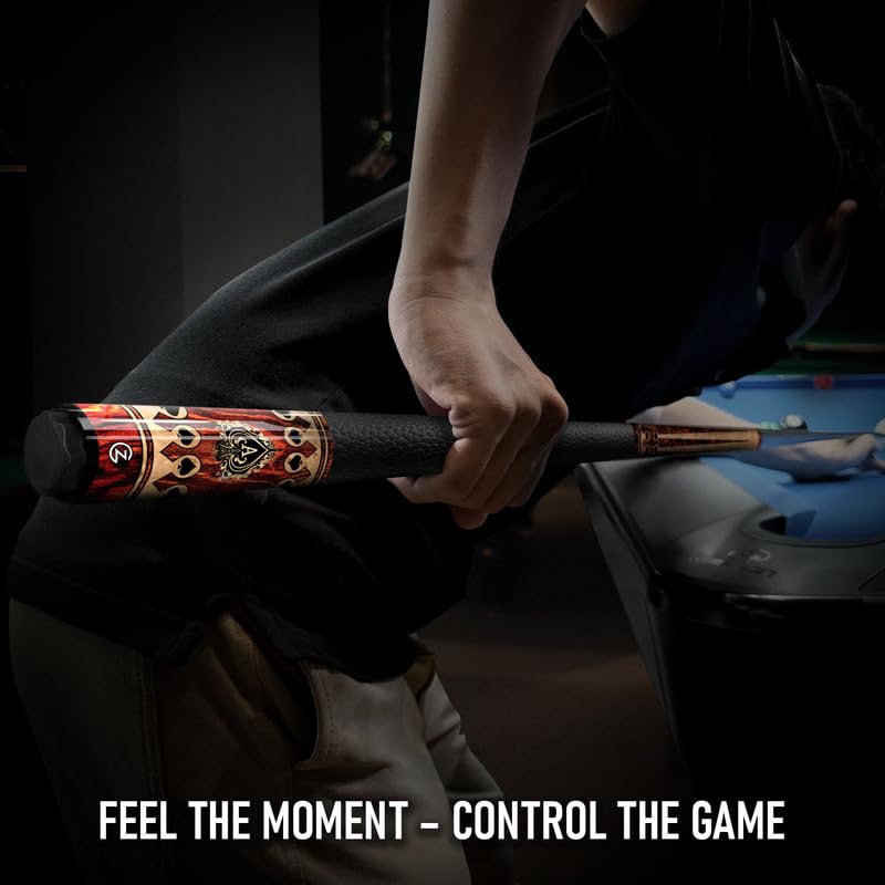 Z Wave Carbon Pool Cue – 29” Carbon Shaft, 12.5mm Hybrid Conical Taper, Low Deflection, Microfiber Tip