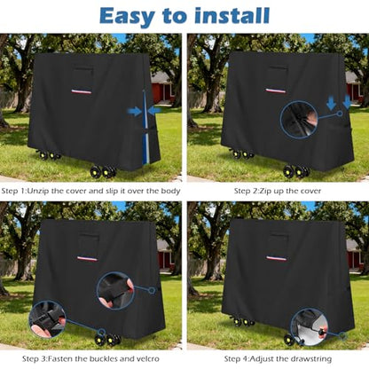 Ping Pong Table Cover Outdoor Waterproof,Table Tennis Cover Fits Both Folding and Flat Tables (Flat Size-9x5 FT) with Waterproof Seal, Includes Organize Bag for Indoor and Outdoor Use