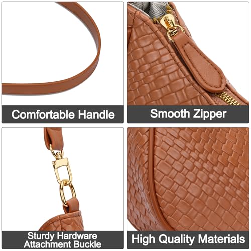 KKXIU Shoulder Bag for Women Cute Hobo Purses and Handbags Retro Clutch Underarm Purse | Cute - color: B-brown