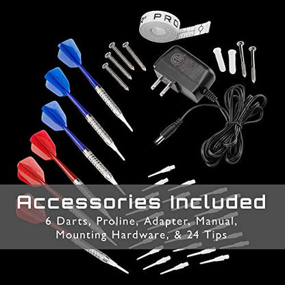 Viper 850 Electronic Soft Tip Dartboard, 15.5 in Regulation Target, 50 Games, 6 Darts Included, Black