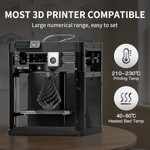 RAMBERY 4KG PLA+ 3D Printer Filament 1.75mm, Toughness Upgraded, 3D Printing Filament Fit Most FDM Printers, PLA Plus Black X 4 Spools - color: Pla+ Black, size: 4kg