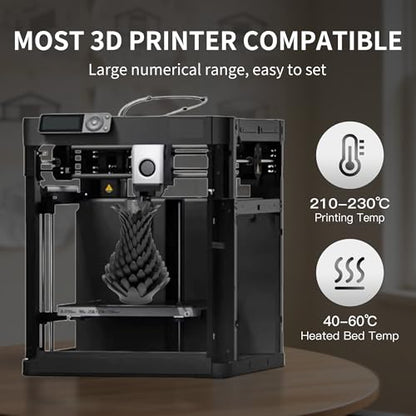 RAMBERY 4KG PLA+ 3D Printer Filament 1.75mm, Toughness Upgraded, 3D Printing Filament Fit Most FDM Printers, PLA Plus Black X 4 Spools - color: Pla+ Black, size: 4kg