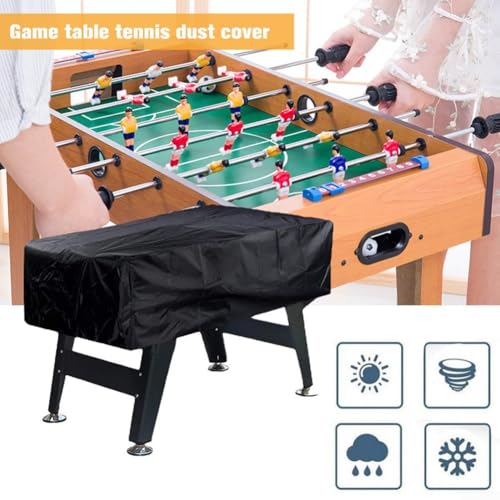 Black Foosball Table Cover 163x115x50cm Waterproof Outdoor Furniture Protection With Adjustable Straps For Dust Rain And Scratches Lasting Fabric(420D) - size: 420D