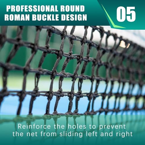 Professional Tennis Net 42FT Heavy Duty Nylon Net High Strength Non-Deforming Standard Replacement Tennis Net with 2 Fiberglass Dowels, Compatible with All Standard Outdoor Indoor Tennis Posts - style: Double-Layers Tennis Net