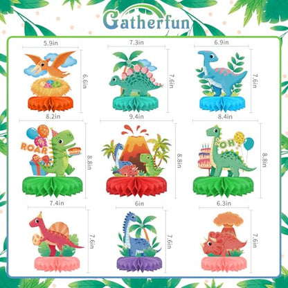Dinosaur Birthday Party Supplies Kit - Dinosaur Themed Table Decorations with Honeycomb Centerpiece for Splendid Dinosaur Birthday Party Decorations - style: Dinosaur
