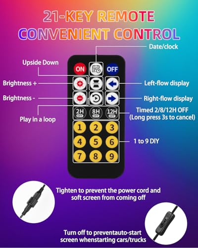 52"*7.5" Large Programmable Soft LED Sign, Flexible Easy Install,Pre-Made Animations & Customizable Text,21-Key Remote Control and app Control,for Store,School,Hotel,Bar - size: 52"*7.5"