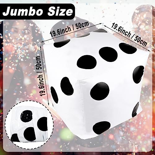 CCINEE 20 Inch Jumbo Inflatable Dice,White and Black Giant Inflatable Dice for Indoor Outdoor Broad Game Ludo and Pool Party Decoration,1 Pcs - size: 1 Pcs
