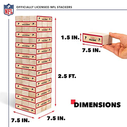 Wild Sports NFL Giant Stacking Wooden Blocks – Tumbling Tower Classic Family Game Stacks – Great Gift for Any Football Fan! - color: Atlanta Falcons