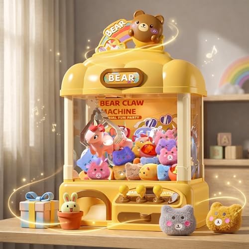 Mini Claw Machine for Kids, Arcade Game Toy for Ages 8-13, Candy Vending Toys for Girls and Boys, Electronic Claw Game Machine for Party with Lights Sound, Christmas Birthday Gifts for Ages 4+ | Candy Vending Toys with Lights & Sounds, Adjustable Volume,
