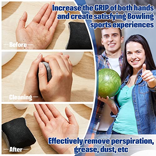 Lewtemi Microfiber Ultra Dry Bowling Grip Ball, 2 Pcs Microfiber Bowling Rosin Bags for Hands for Golf Lifting Rock Climbing Tennis Gymnastics - color: Black and Gray