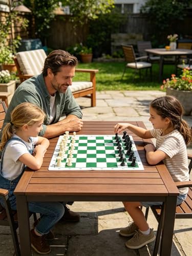 20" Large 2-in-1 Chess and Checkers Set for Kids Adults Beginners,Folding Portable Chess Board Game with Shoulder Strap Bag, Travel & Camping & Educational STEM Toys for Kids