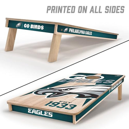YouTheFan NFL 2’ x 4’ Professional Wood Cornhole Game with Logo Bags