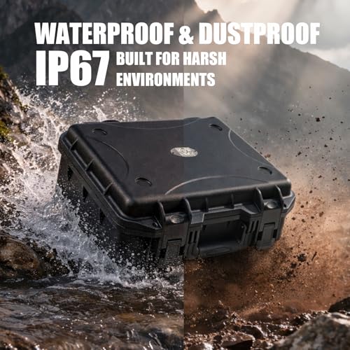 GORPANIX 16.5 x 13 x 6.9 Inch Hard Case with Customizable Foam, Hard Shell Protective Case for Mics, Heavy Duty IP67 Waterproof Gear for Microphone, Camera, Equipment, Electronics, Drone, Tools, etc - size: 16 inch Pluck Foam
