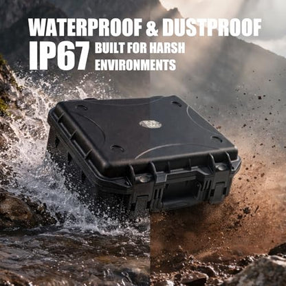GORPANIX 16.5 x 13 x 6.9 Inch Hard Case with Customizable Foam, Hard Shell Protective Case for Mics, Heavy Duty IP67 Waterproof Gear for Microphone, Camera, Equipment, Electronics, Drone, Tools, etc - size: 16 inch Pluck Foam