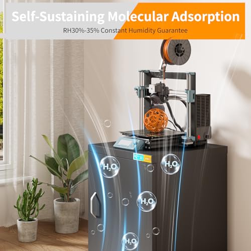 180L 3D Printer Enclosure with Dehumidifier & Stand, Industrial Sealed Filament Storage Cabinet - Holds 40 Rolls, 25% RH Control, Compatible with Bambu Lab P1S/P2S/Ender 3 - color: Black-DM