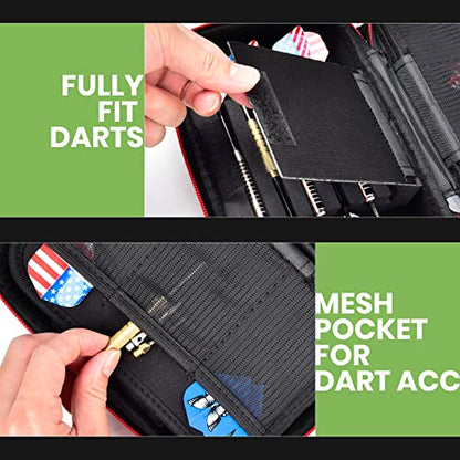 ALKOO Dart Case Holder Bag for 12 pcs Steel and Soft Tip Darts Set | Dart Case Holds 12 Darts with Shafts, Flights and Tips; Hard Shell Travel Pouch Keeps Dart Gear Tidy for Game Night, Leagues - style: Holds 12 Darts
