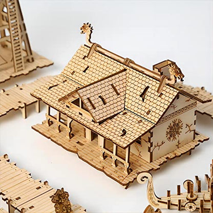 3D Wooden Puzzles Viking Port Invasion Model Kits, Brainteaser and Puzzle for Christmas/Birthday,Gifts for Adults and Teens to Build Combination - style: Viking