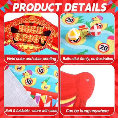 2 Pcs Dart Board with 12 Sticky Balls Theme Party Decorations Felt Cloth Toss Game for Family Games Birthday Party Outdoor Indoor Supplies(16.5 x 23.6 inches) - style: Circus Duck