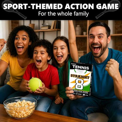 Quokka Tennis Fast-Paced Card Game for Kids & Adults – 128 Cards & Easy Rules – Quick & Fun Matching Game – 2-4 Players – Ages 8+ – Perfect for Family Games Night, Travel and Parties - color: Tennis