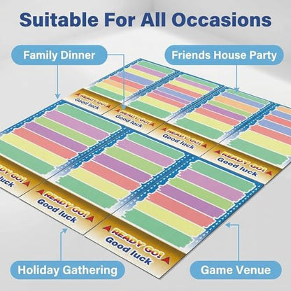 Interactive Giant Party Race Track Mat (59x19.69 Inch), Writeable Reward/Punishment Game Pad for Adults & Kids, Fun Game Night Supplies for Family Gatherings & Parties