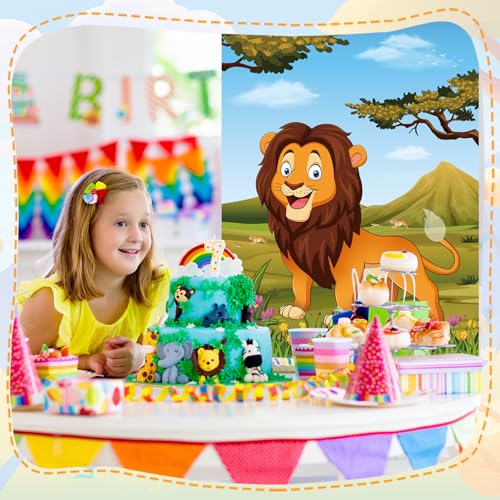 PLULON Pin The Tail on The Lion Party Game Kids Lion Games Poster with Tail Stickers for for Lion Party Favors Boys Birthday Party Supplies Party Decorations - style: Lion