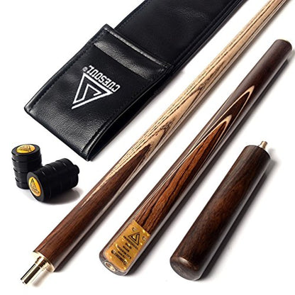 CUESOUL 3/4 Jointed Snooker Cue 57 inch Handcraft with Extension/Joint Protector Packed in Leatherette Cue Bag - color: 306 with Cue Bag