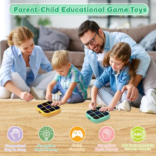 Tic Tac Toe Game, 4-in-1 Electronic Tic Tac Toe Bolt Game with Mute Function, Handheld Puzzle Console Toys for Educational, Portable Travel Games Gifts for Kids and Adults
